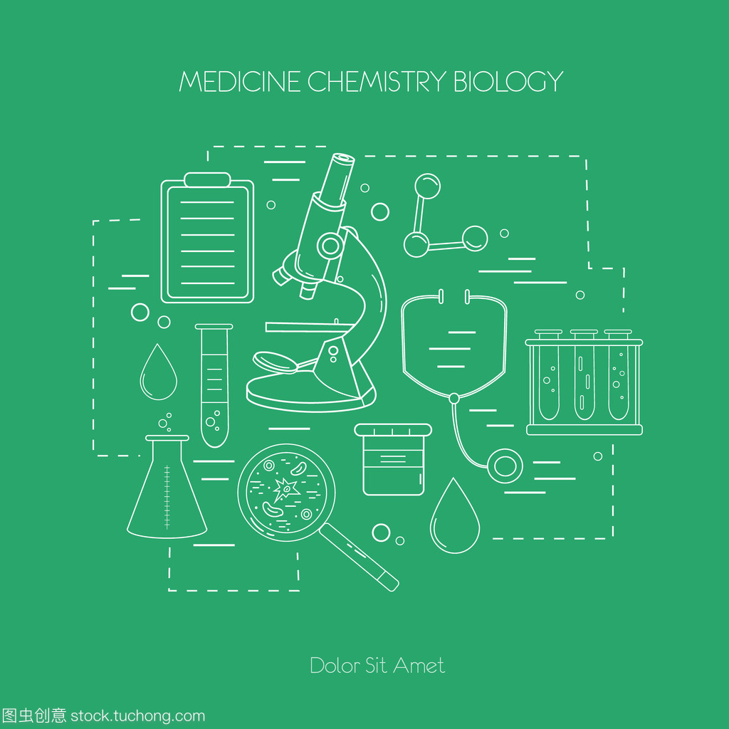 医学化学手绘设计矢量