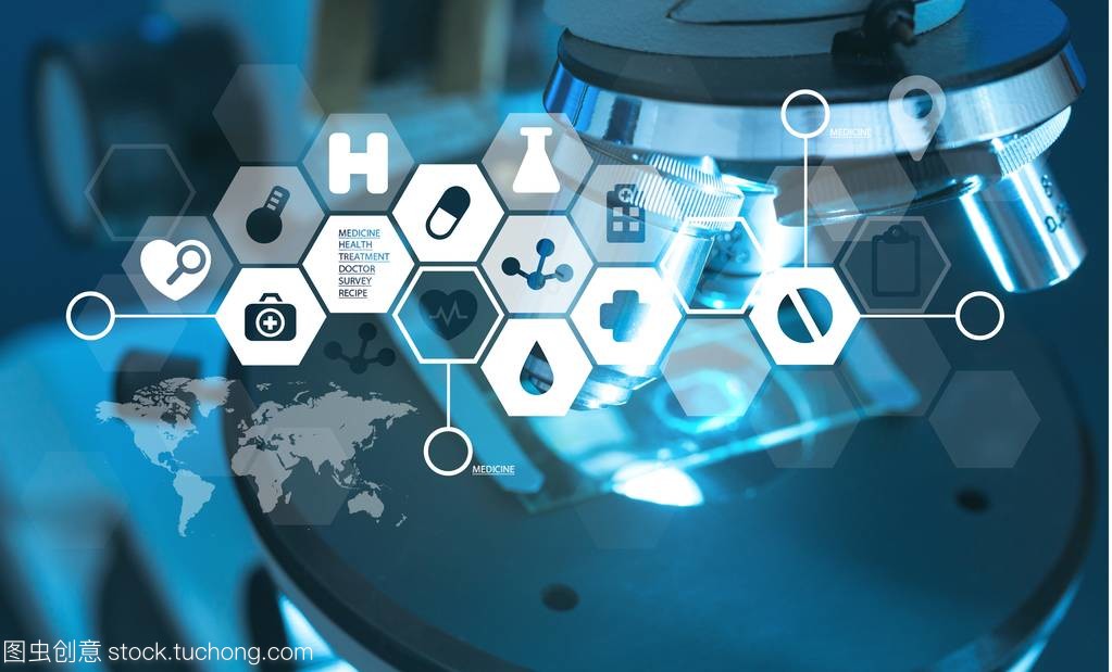 基于图标的光背景医学显微镜 现代医学诊断的革命性工具